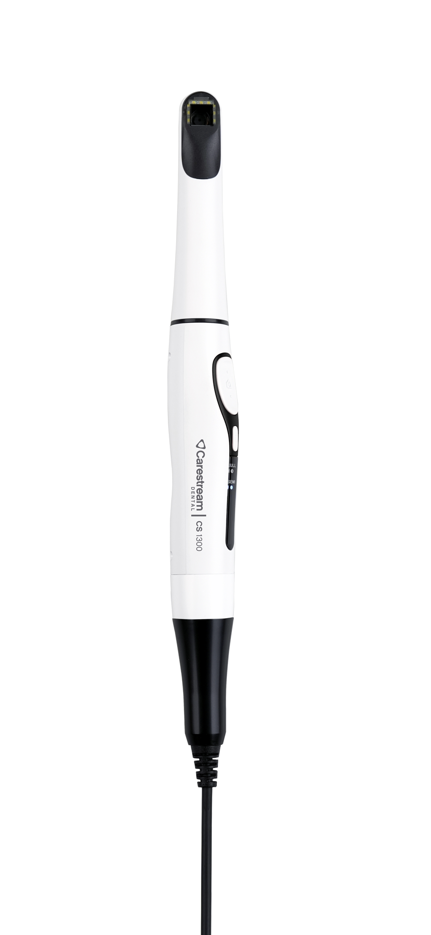 Carestream CS 1300 intraoral camera side profile showing 280 degree rotating head