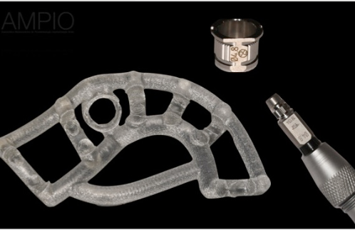 3D-printed surgical guide with Thommen guided surgery sleeve