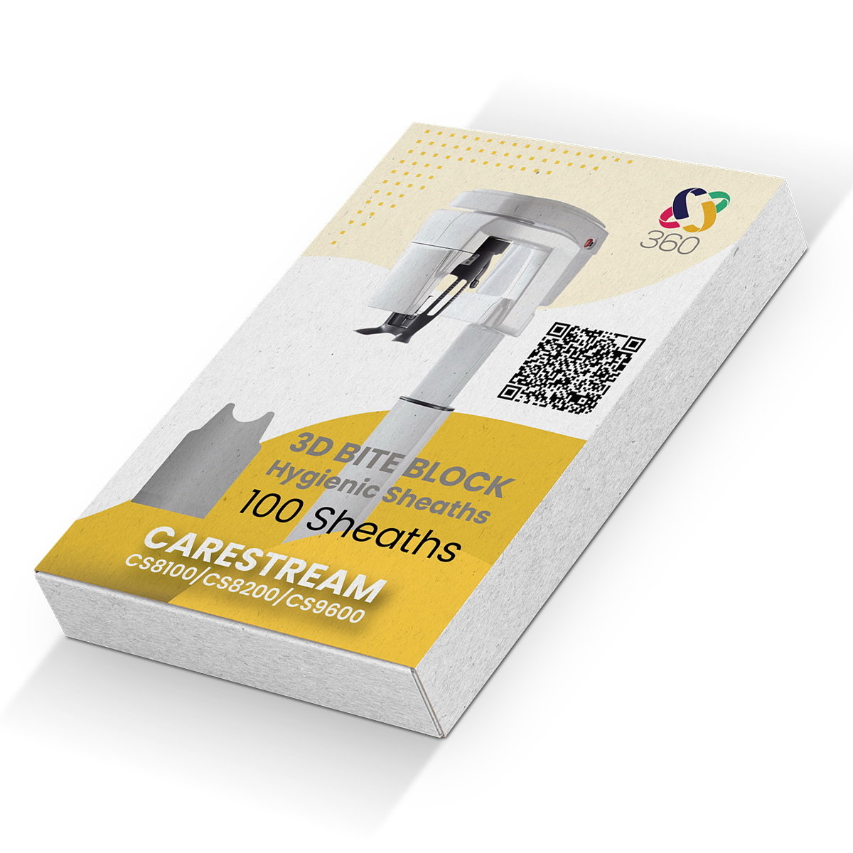 Box of 100 Carestream CBCT 3D bite block hygienic sheaths from 360 Visualise