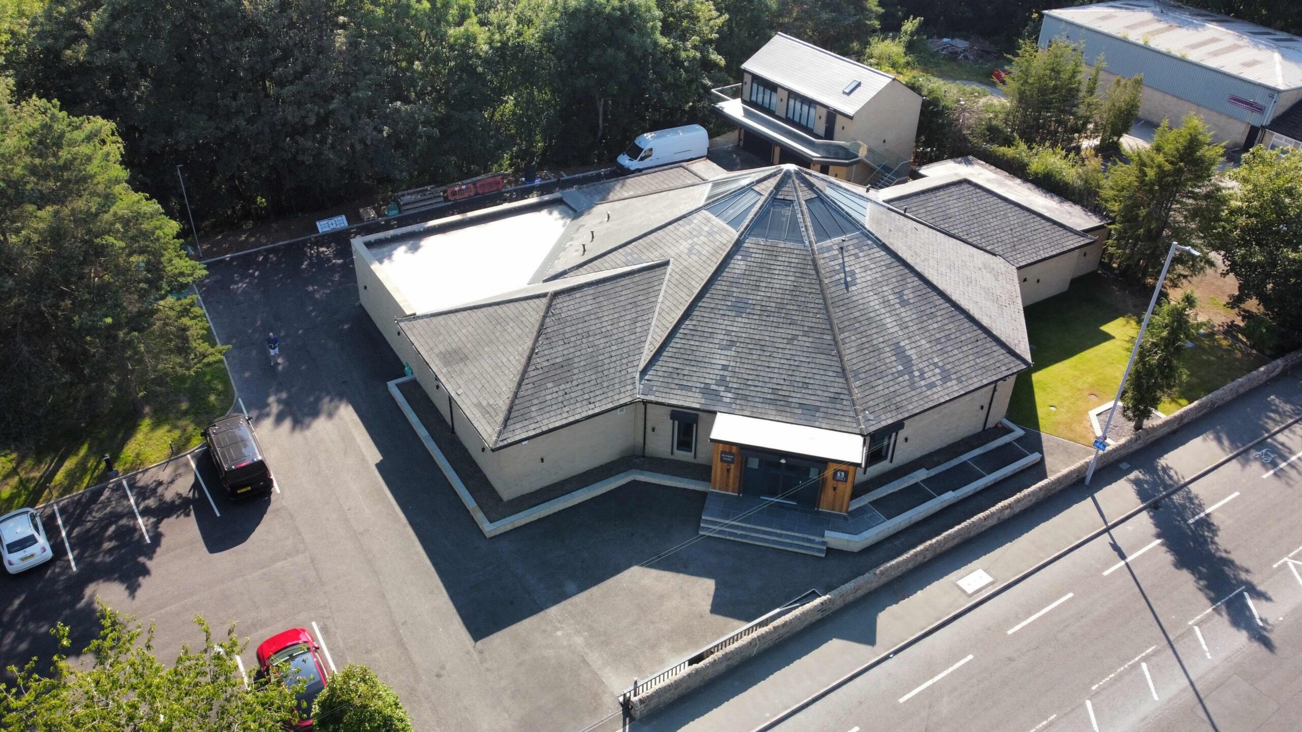 Aerial view of The Octagon, 360 Visualise's UK base