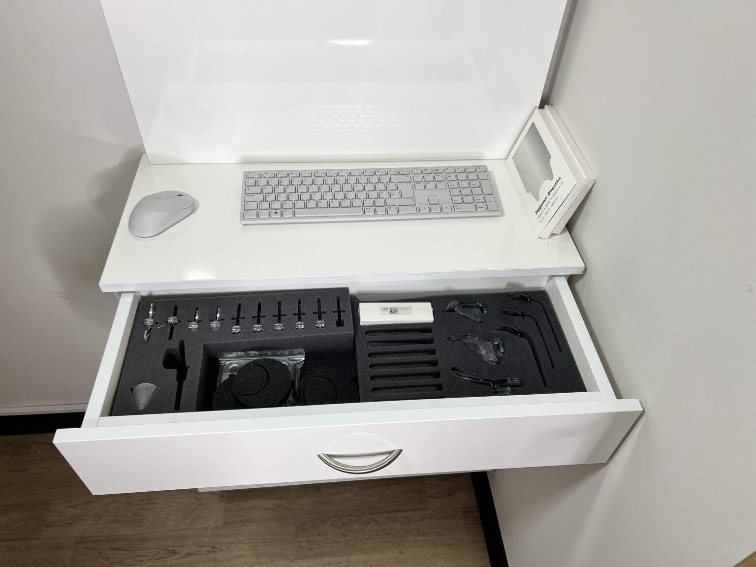 Fold-away CBCT workstation with keyboard drawer at Dentistry at Holme