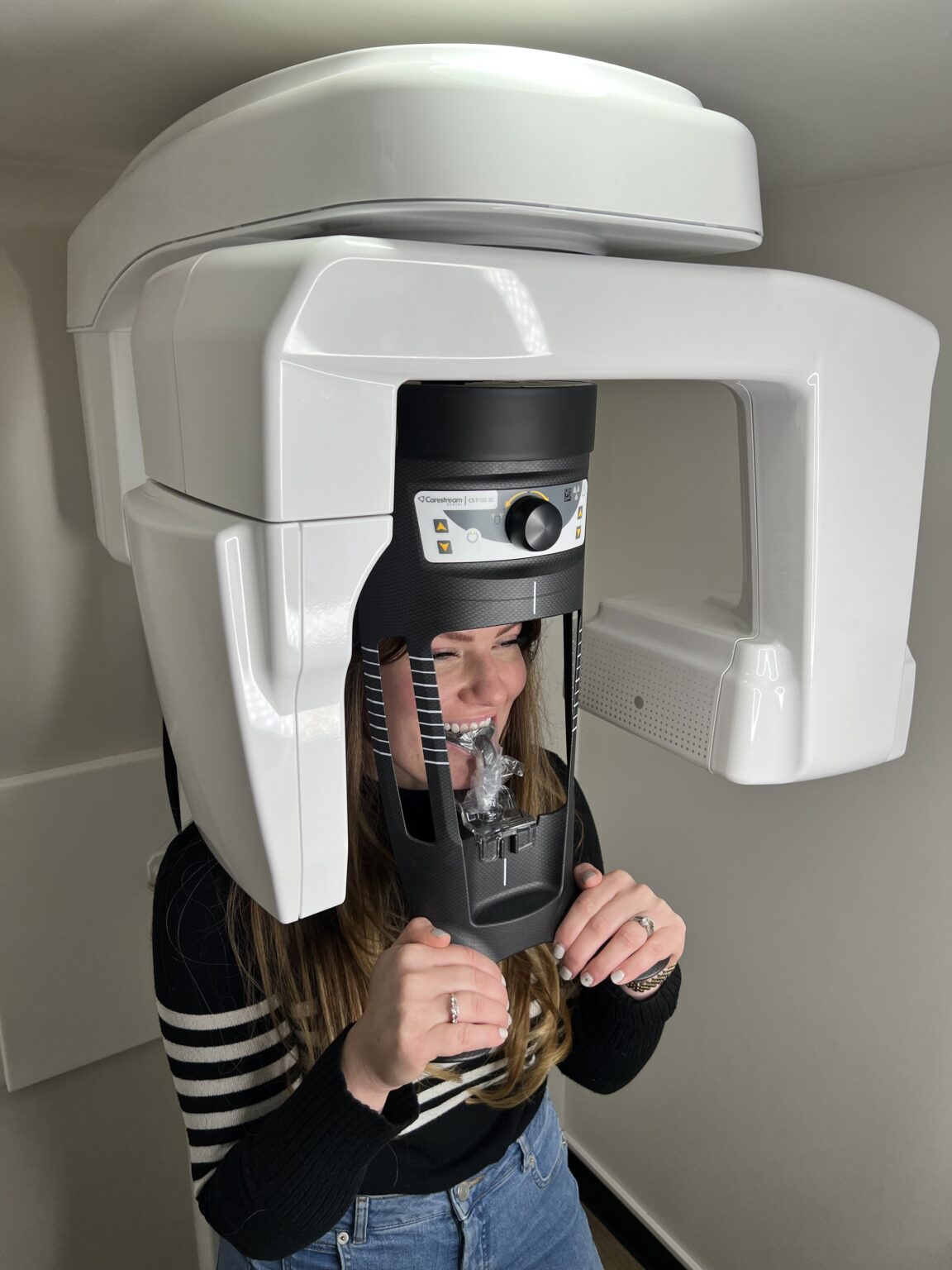 Patient positioned in the Carestream CS 8100 3D CBCT at Dentistry at Holme