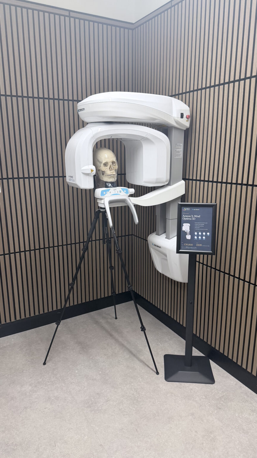 CBCT scanner with test phantom in the 360 Visualise scanning centre